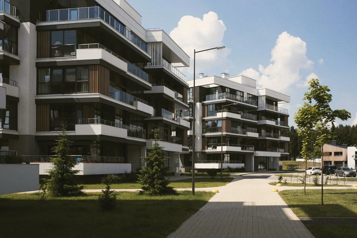 Immeuble d'habitation aux façades rénovées